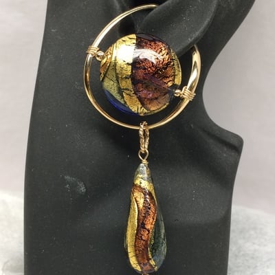 Brown/green/gold venetian glass