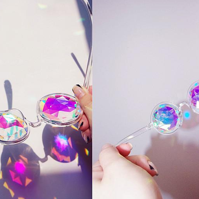 Harajuku fashion diamond cutting sunglasses