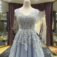 Elegant A line tulle lace long evening prom dress,BD170601 - Thumbnail 2