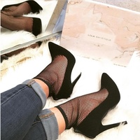 Fashion 2017 LALA IKAI Women's Elegant See Through 12 Cm High Heels with Socks. - Thumbnail 2