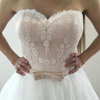 White sweetheart neck lace tulle long prom dress wedding dresses,BD170605 - Thumbnail 1