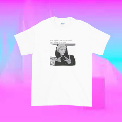 VAPORWAVE TRYIN TO BE HOOD TEE ( WHITE )