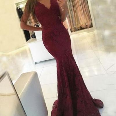 2023 cheap mermaid v neck long prom evening dress, bd15809