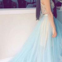 Stylish two pieces tulle long prom formal dresses,15041508 - Thumbnail 1