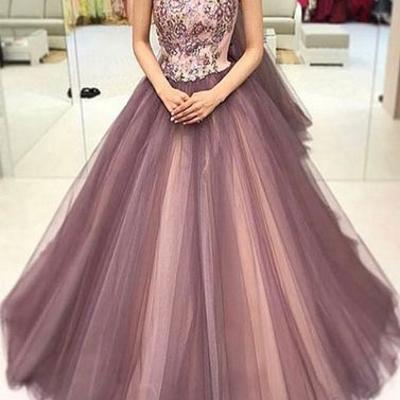 Unique sequin tulle long prom formal dresses,15040135