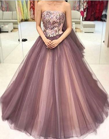 Unique sequin tulle long prom formal dresses,15040135