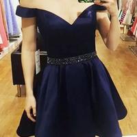 Cute A line v neck short prom homecoming dresses,HD380043 - Thumbnail 1