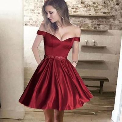 Cute a line v neck short prom homecoming dresses,hd380043