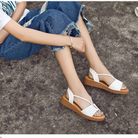 2017 Summer New Casual Fish mouth women's sandals fashion diamonds exposed toe flat leather sandals female - Thumbnail 3