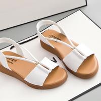 2017 Summer New Casual Fish mouth women's sandals fashion diamonds exposed toe flat leather sandals female - Thumbnail 4