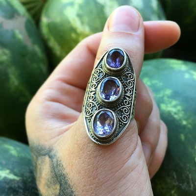 Amethyst cuff ring size 9