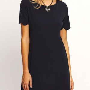 Scalloped Black Dress