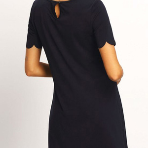 Scalloped Black Dress - Thumbnail 1