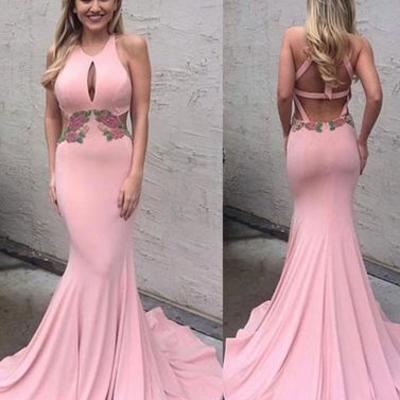 Unique pink mermaid long prom evening dresses,bd170609 - Thumbnail 5
