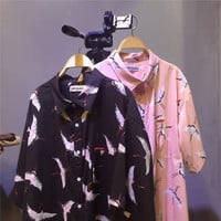 Oversize Crane pattern blouse - Thumbnail 2