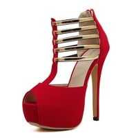 Women's Fashion All-Match High Heels Nightclub and Party Sexy Shoes Wedding Shoes - Thumbnail 3