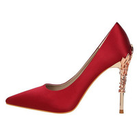 13 Colors Sexy carved with metal heel Stiletto Heels Platform Shoes Woman nightclub evening  - Thumbnail 1