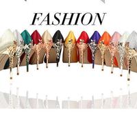 13 Colors Sexy carved with metal heel Stiletto Heels Platform Shoes Woman nightclub evening  - Thumbnail 2