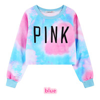 Harajuku lo shi short paragraph pink sweater - Thumbnail 2