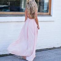 Simple v neck chiffon long evening prom dresses,15042705 - Thumbnail 2