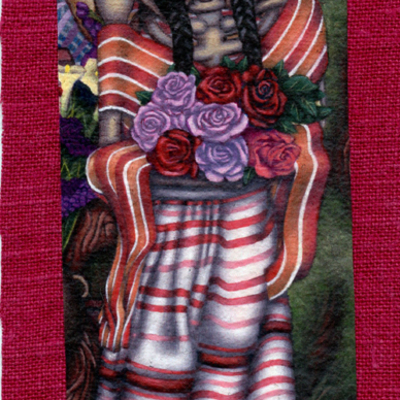 "reunion - bailaora" hemp fabric patch