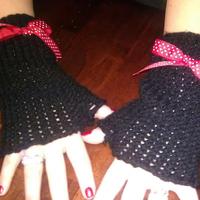 Black fingerless gloves - Thumbnail 1