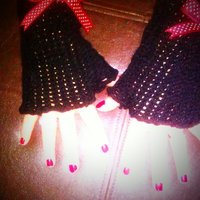 Black fingerless gloves - Thumbnail 2