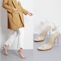 2017 PVC Jelly Sandals Crystal Leopard Open Toed High Heels Women Transparent Heel Sandals Slippers Discount Pumps 11CM - Thumbnail 2