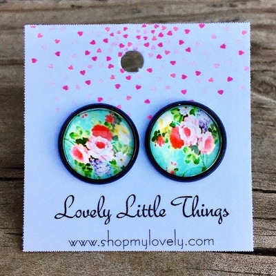 12mm vintage floral studs