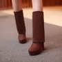 women shoes Red Bottom Suede Womens Thigh High Boots Platform Chunky Thick Heels Sexy Fashion Over-3