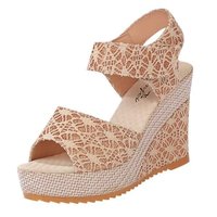 New 2016 fashion ladies wedges women lace sandals sexy high heeled summer shoes Platform open toe high heels pumps for women - Thumbnail 4