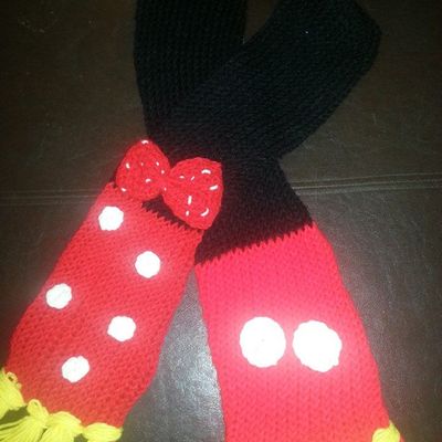 Half mickey half minnie inspired scarf