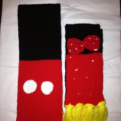His and hers mickey and minnie inspired scarf