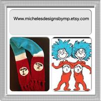 Thing 1 thing 2 inspired scarf - Thumbnail 1