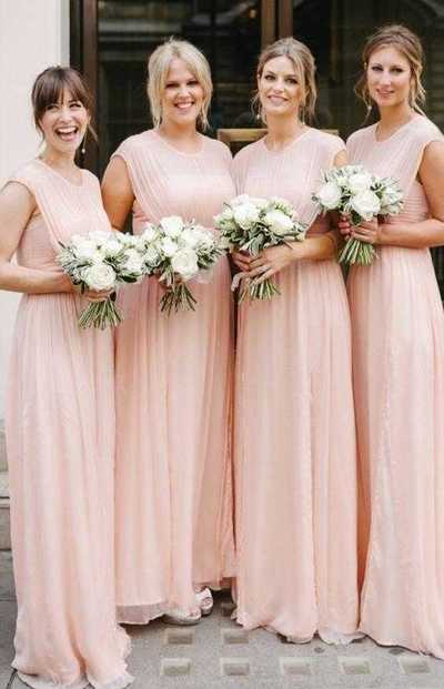 Hot Selling Long Chiffon Bridesmaid Dresses Wedding Party Gowns