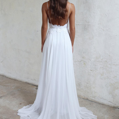 Backless beach wedding dress,wedding dress, cheap wedding dress, cheap wedding gown, bridal wedding dress,w31