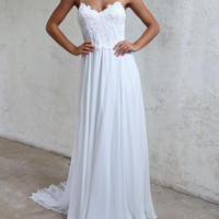 Backless Beach Wedding dress,wedding dress, cheap wedding dress, cheap wedding gown, bridal wedding dress,W31 - Thumbnail 1