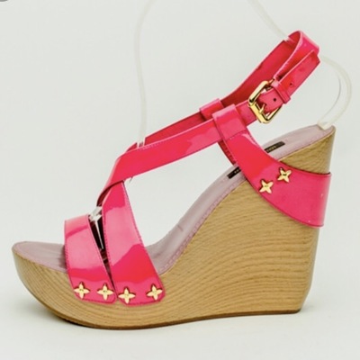 Louis vuitton pink wedges 40