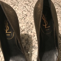 YSL Tribtoo Metallic Bronze Leather Platform 39.5 - Thumbnail 2