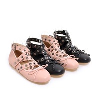 Ballerina Metal Ankle Strap Flat Shoes - Thumbnail 3