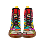 Funky Picasso Style Woman Sitting Canvas Combat Boots-4