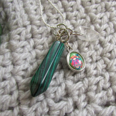 Malachite necklace & earring set