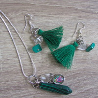 Malachite necklace & Earring set - Thumbnail 2
