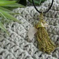 Gold Tassel & Rose Quartz - Thumbnail 4