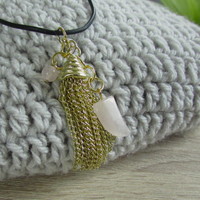 Gold Tassel & Rose Quartz - Thumbnail 3