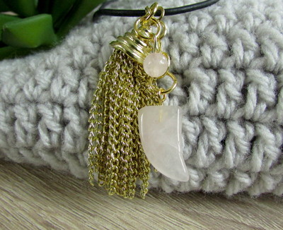 Gold Tassel & Rose Quartz