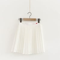 Tiny heart embroidery school skirt - Thumbnail 1