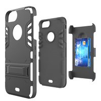 Protective Phone Case For iPhone7 Plus 5.5'' 2 in 1 Armor Series Anti-slip Black - Thumbnail 4
