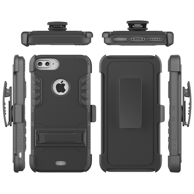 Protective phone case for iphone7 plus 5.5'' 2 in 1 armor series anti-slip black