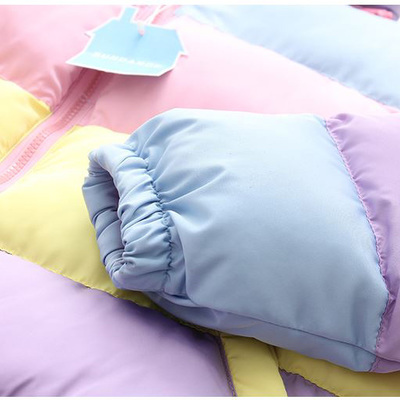 Harajuku rainbow hit color cotton coat